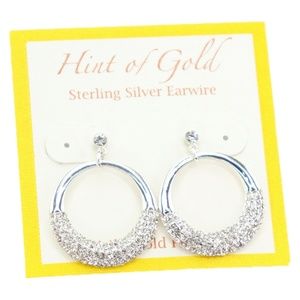 Touch of Silver Crystal Pave Gypsy Hoop Earrings